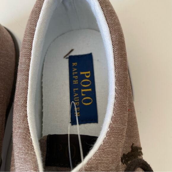 Polo Ralph Lauren Forestmont II Brown Chambray NWOB Mens sneakers size 8.5 - Picture 5 of 10